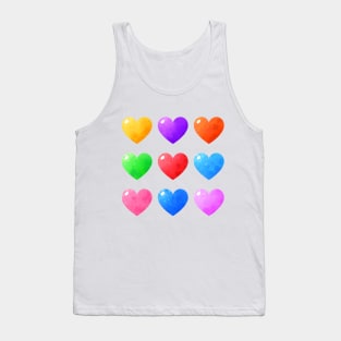 Colorful watercolor hearts Pack Tank Top